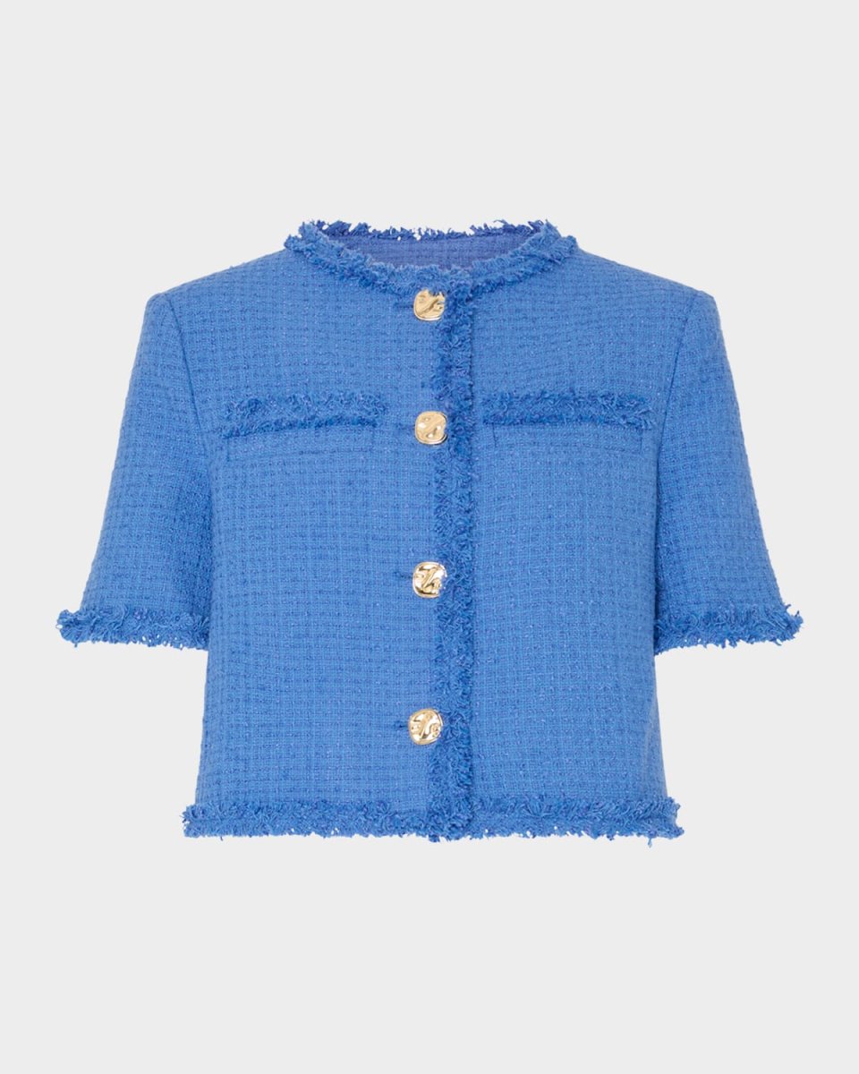 Jeanne Fringe-Trim Boxy Boucle Top